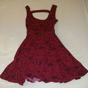 Red print dress